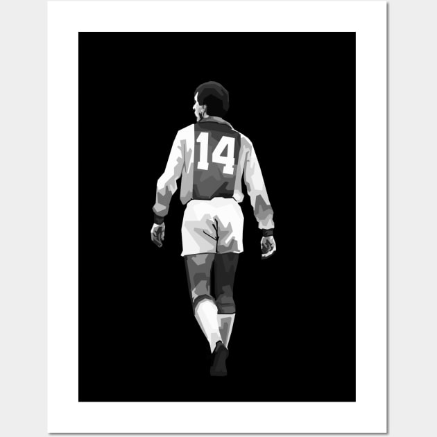 Johan Cruyff Legend Black And White Wall Art by Ken Asahvey